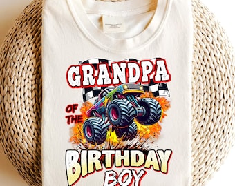 Grandpa of Birthday Boy Monster Truck PNG: Family Birthday Design (Digital Download)