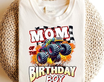 Mom of Birthday Boy Monster Truck PNG: Family Birthday Design (Digital Download)