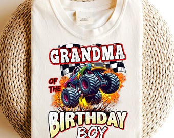 Grandma of Birthday Boy Monster Truck PNG: Family Birthday Design (Digital Download)