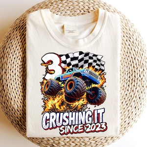 Monster Truck 3rd Birthday PNG: Crushing It Since 2023 (Digital Download