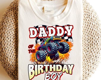 Daddy of Birthday Boy Monster Truck PNG: Family Birthday Design (Digital Download)