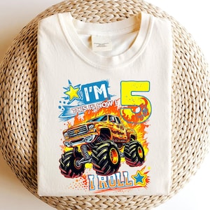 5th Monster Truck Birthday Boy Png, 5th Monster Truck Shirt, 5 year old Birthday Truck, 5th Birthday Boy png, Grave Digger Monster Truck Png