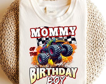 Mommy of Birthday Boy Monster Truck PNG: Family Birthday Design (Digital Download)