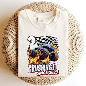 Age Monster Truck Birthday PNG, Crushing It Since 2023 Party Png, 2nd Birthday png, Grave Digger Monster Truck Png