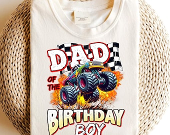 Dad of Birthday Boy Monster Truck PNG: Family Birthday Design (Digital Download)