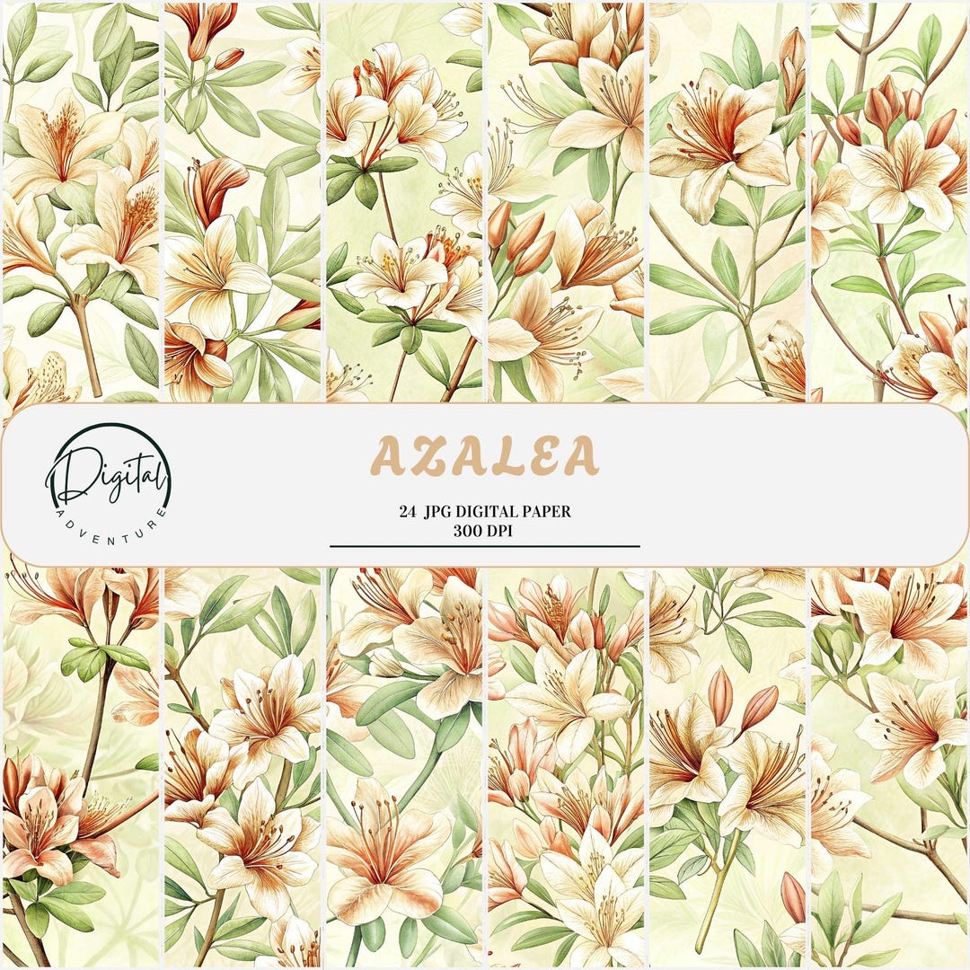 Azalea Digital Paper, Floral Pattern Background, Seamless Design ...