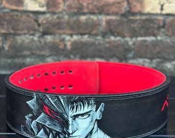 Gepersonaliseerde cadeau Berserk aangepaste gewichtheffen sportschool riem Anime powerlifting riem verjaardagscadeaus voor hem Thanksgiving cadeaus voor zoon Kerstmis