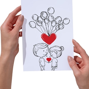 carte d'anniversaire de couple carte d'anniversaire pour lui imprimable numérique téléchargement immédiat cadeau d'anniversaire pour elle carte pour petit ami mari femme
