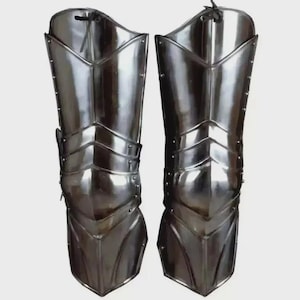 Medieval Knight Leg Costume Full Steel Guard Greaves Set Gothic Armor Halloween