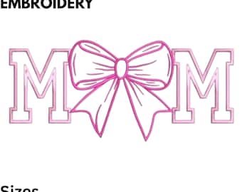 Fichier de motifs de broderie maman, col incurvé, fichiers Dst de broderie arquée pour maman, motifs de broderie cadeau fête des mères, téléchargement immédiat
