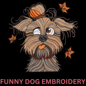 Funny Dog machine embroidery design, Crazy Dog embroidery design, 6 sizes, Embroidery Designs, Machine Embroidery, Instant Download