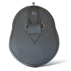 Black Cowhide Baby Kilt Sporran Flap Shape With Chain Belt