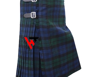 Tartan Kilt - Scottish Highland Dress, 8 Yard Acrylic Wool with Leather Straps - kilt for men