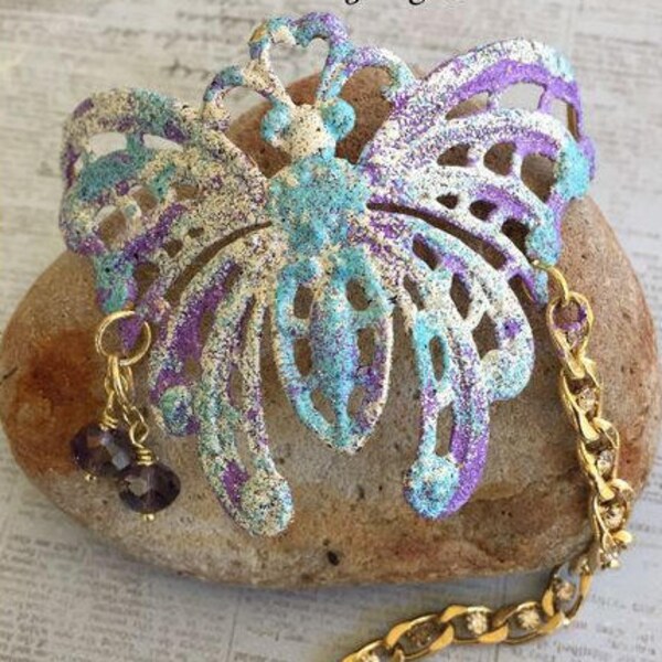 Butterfly Bracelet, Shabby Chic  Bracelet, Vintage Style, Shabby Chic, Beautiful Cuff, Handmade Jewelry, Sale