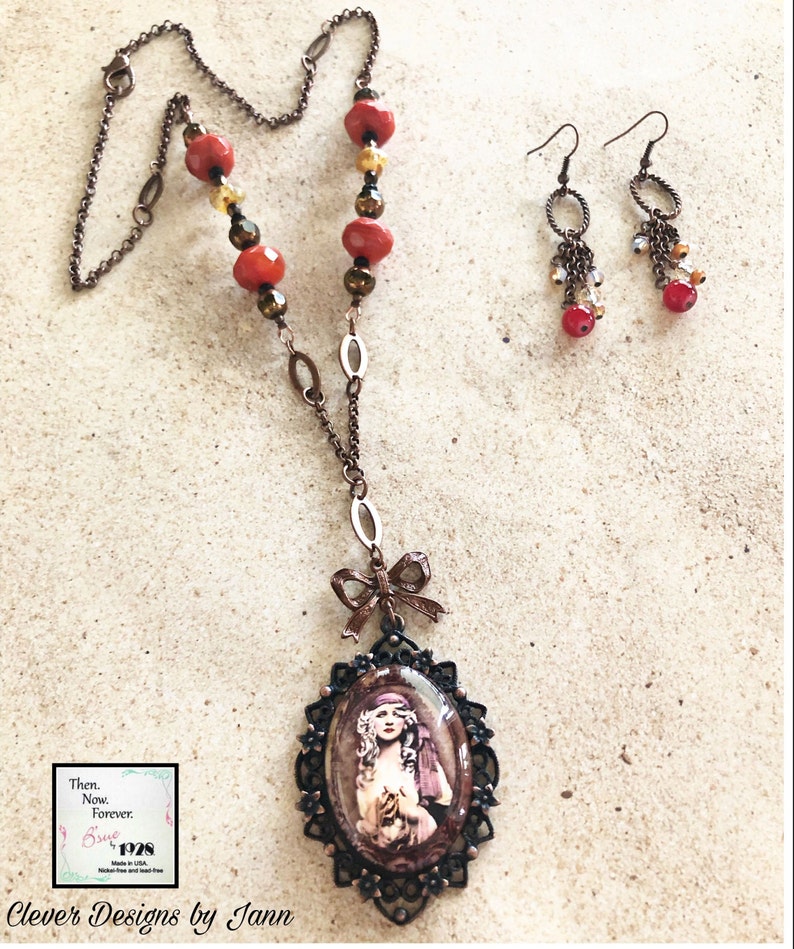 Gypsy Necklace Set B/'sue by 1928 Components Handmade Jewelry Gypsy Cab
