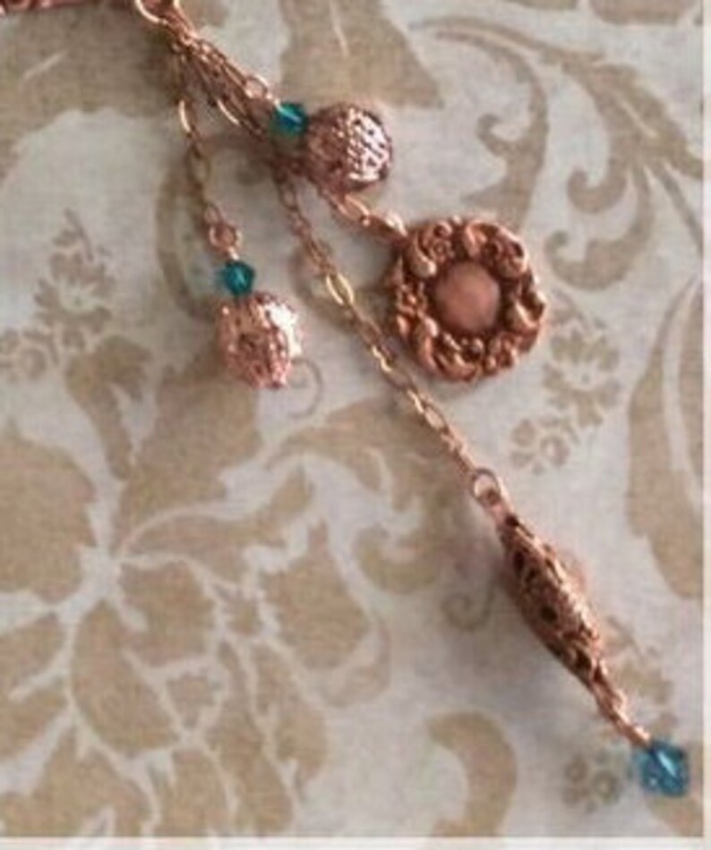Turquoise Colored Cab Handmade Jewelry Cowgirl Southwestern Necklace Set Western Jewelry Copper Component Rodeo Jewelry Howlite