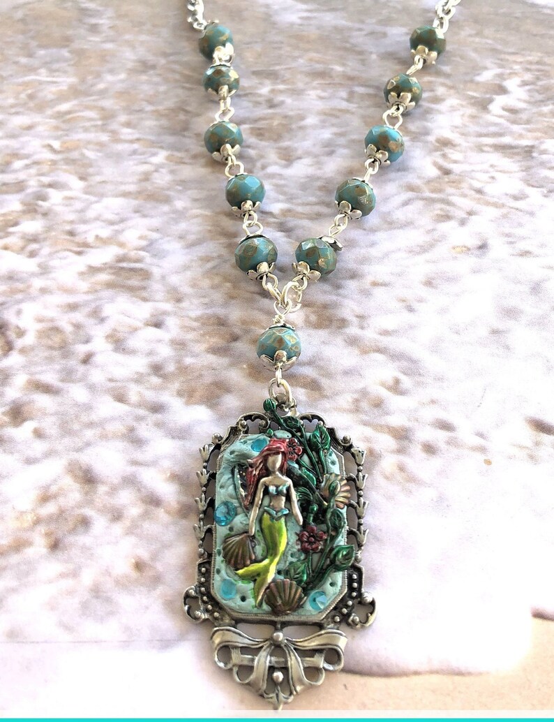 Beach Jewelry B/'sue by 1928 Mermaid Necklace Mermaid Summer Jewelry Handmade