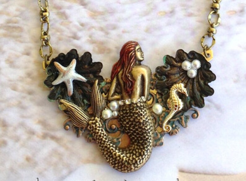 Mermaid Necklace Beach Necklace Beach Jewelry Clam Shells - Etsy