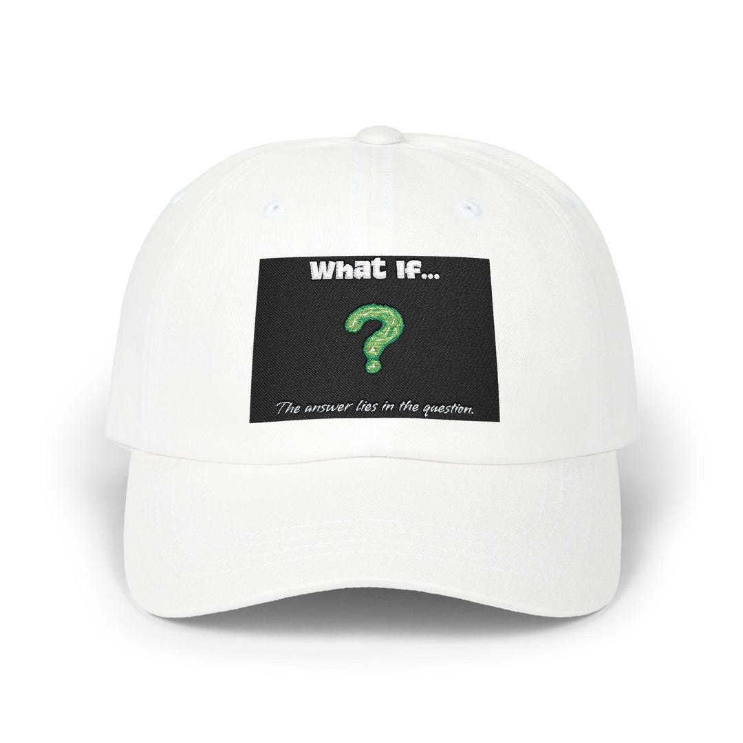 What If? Question Mark Design Dad Cap | Embroidered Question Mark Hat ...