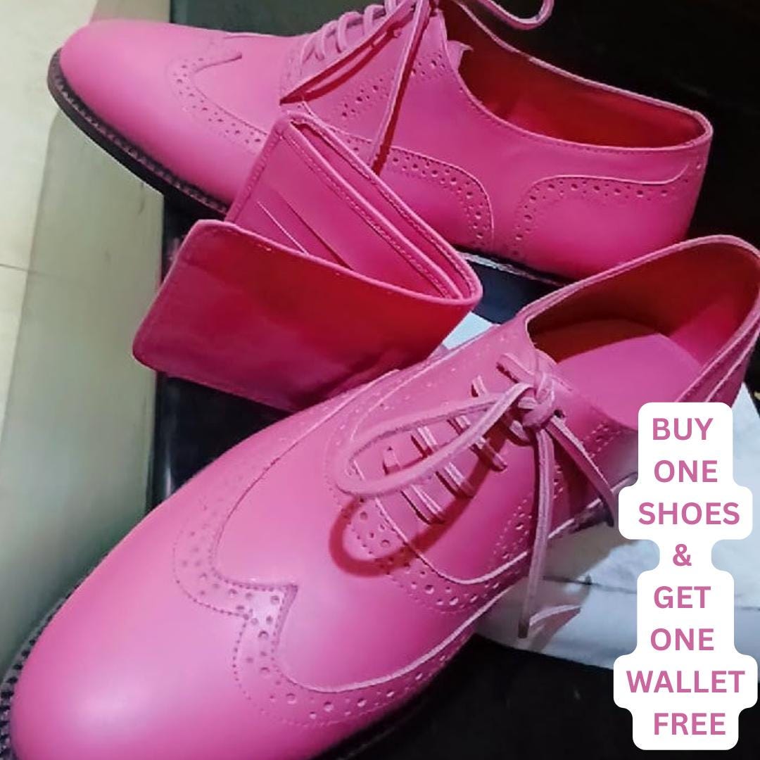 Handmade pink Wing tip new buck leather men’s 11 Caminando | Shoes | Handmade Pink Wing Tip New Buck Leather  main image 2