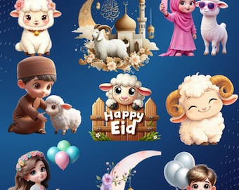 Eid al adha PNG Bundle, Eid Mubarak Clipart, Eid ul adha Mosque PNG, Celebrating Bakra Eid Designs, Muslim Celebration Islamic Arts PNG