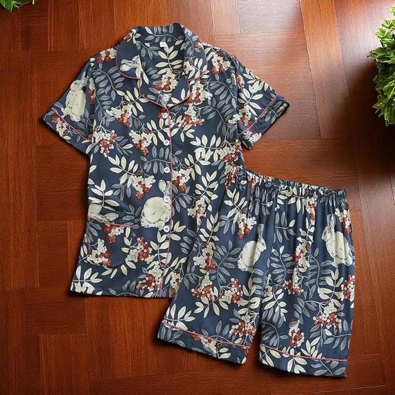 Printed Comfy Women's Pyjama Set, Stylish Loungewear, Loose