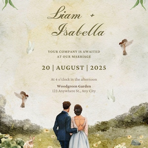 Elegante anpassbare Hochzeitseinladung personalisierte Hochzeitskarte Design zum Drucken
