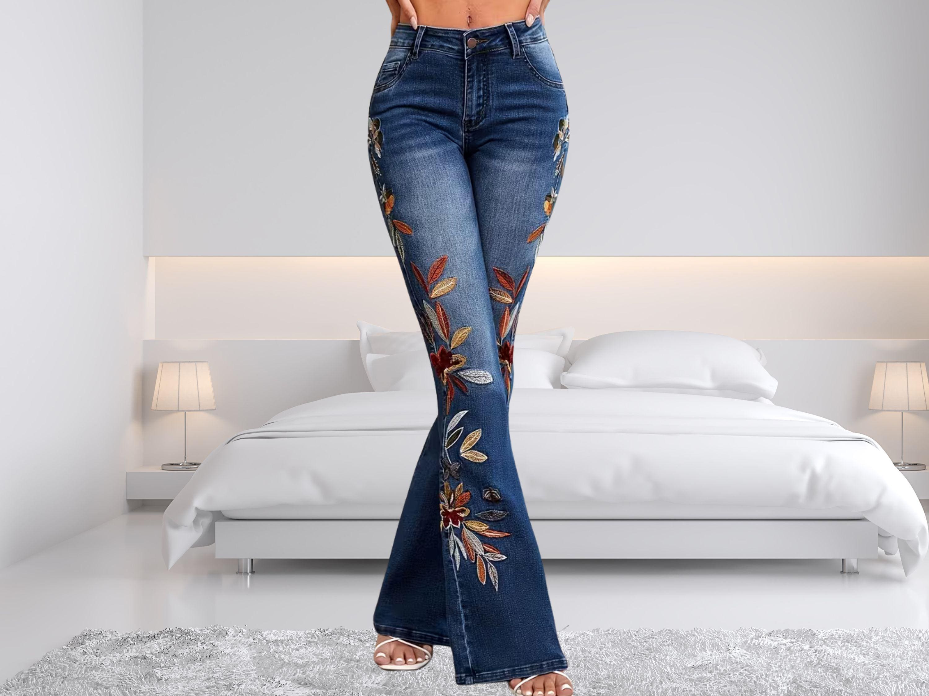 Lace Flare Jeans - Etsy Israel