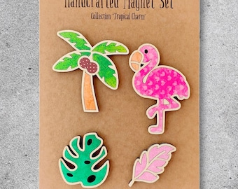 Digital download magnet, magnet collection, magnet svg, SVG file, laser cut ready file, laser ready file, tropical magnets, cute flamingo