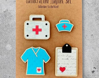 Magnete per download digitale, collezione di magneti, magnete svg, file SVG, file tagliati al laser, file pronti per il laser, magnete per infermieri, magnete per ospedali
