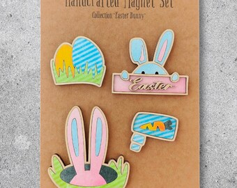 Imán de descarga digital, colección de imanes, imán svg, archivo SVG, archivo listo para cortar con láser, archivo listo para cortar con láser, imanes de Pascua, imán de conejito
