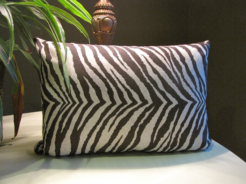 Espresso Zebra Designer Lumber Toss Pillow / Animal Print Etsy