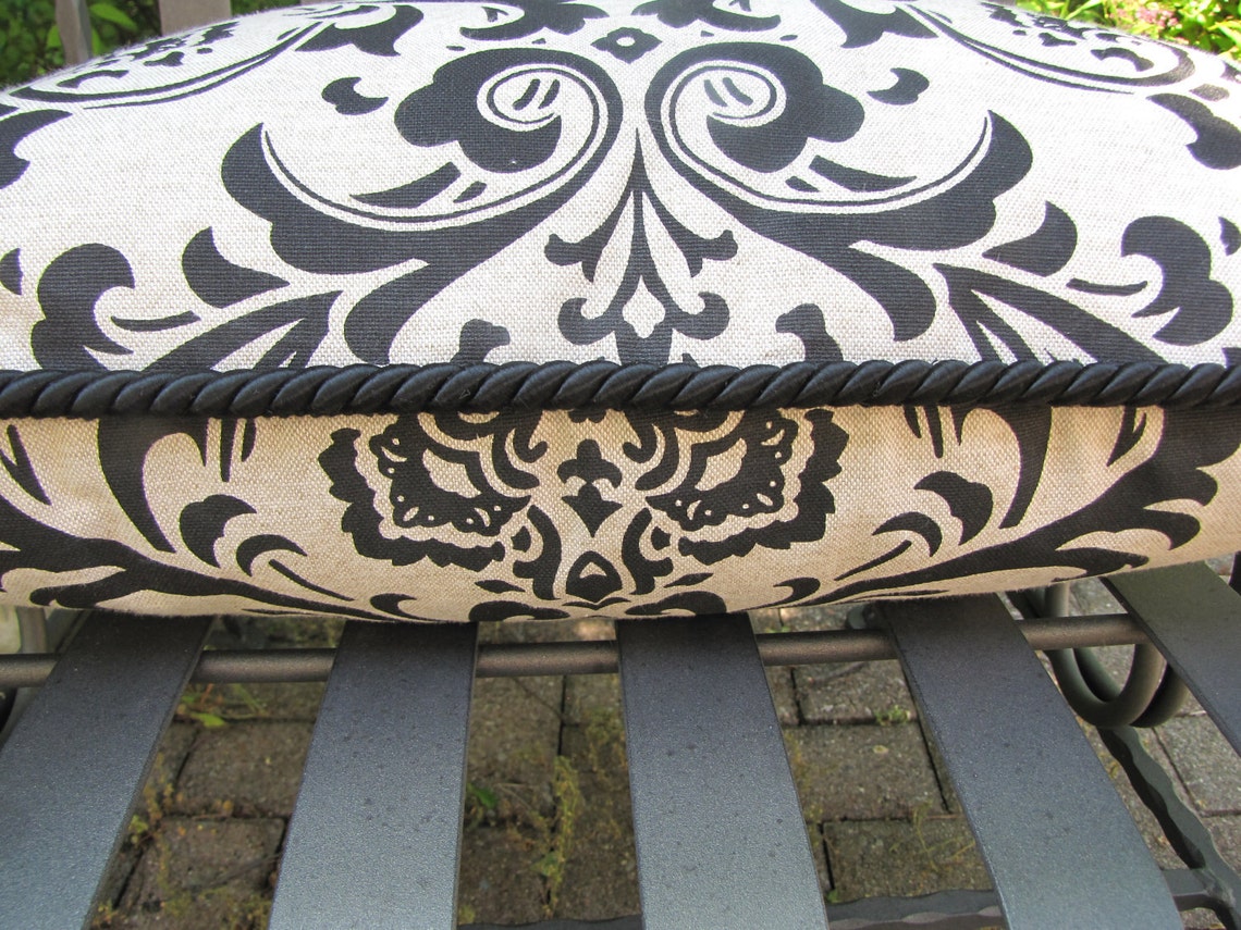 Black and Ivory Traditions Desginer Toss Pillow Casing/ Corded Etsy