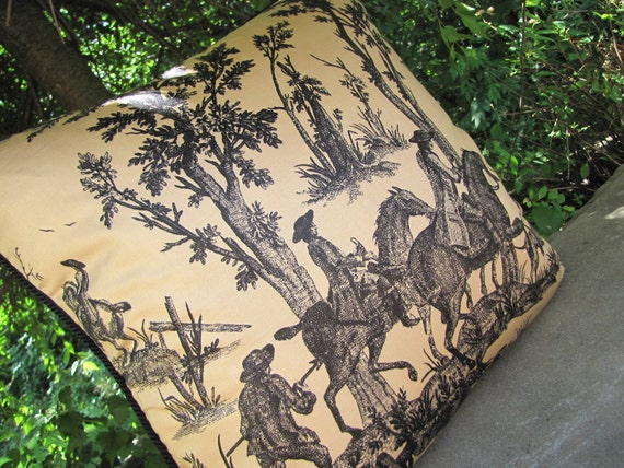 Lansdale Toile Designer Toss Pillow Casing Horse Pillow Casing