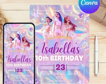 Editable KPOP Demon Hunters Invitation| KPOP Invitation| KPOP Birthday Invitation| Demon Hunter Invitation| Canva Template