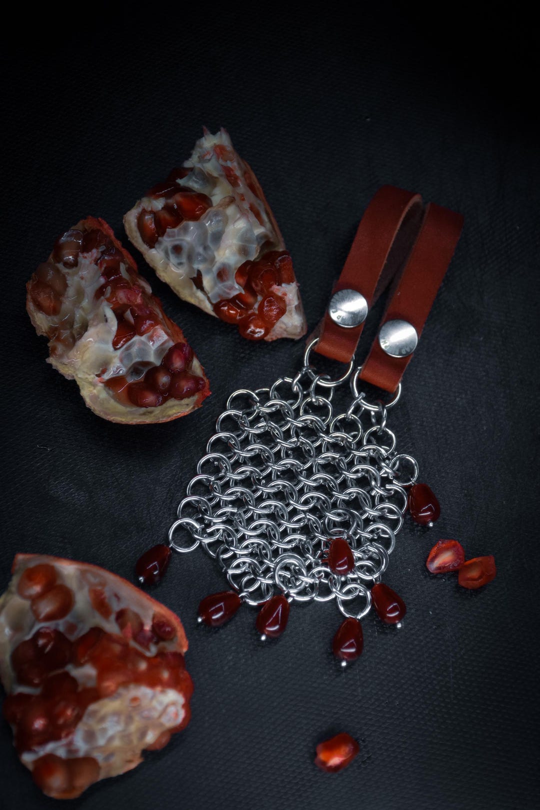 Red Wine Chainmail Chatelaine Gothic Belt Accessory – Pomegranate Blood ...