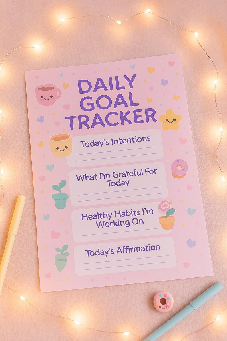 Daily Goal Tracker PDF | Printable Daily Planner | Habit Tracker ...