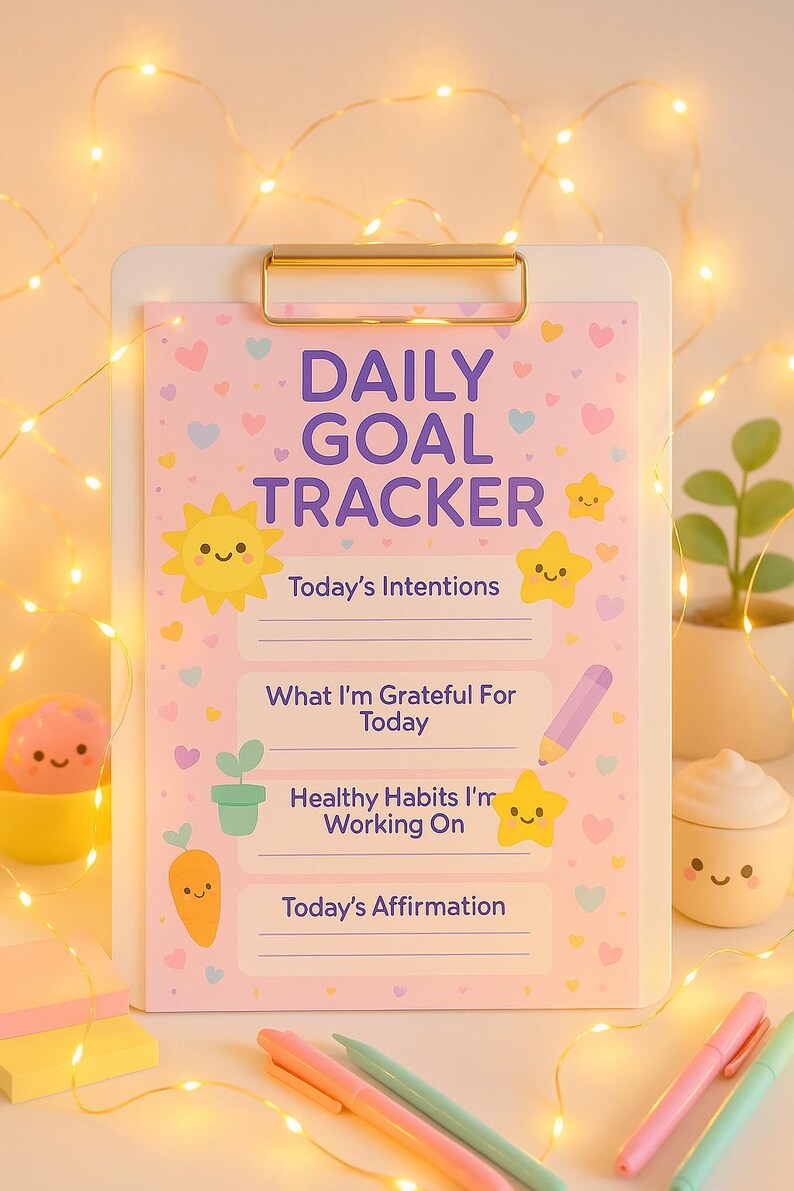 Daily Goal Tracker PDF | Printable Daily Planner | Habit Tracker ...
