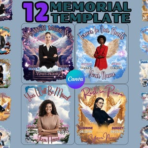 Bundle In Loving Memory Design Editable Canva Template, Memorial T-Shirt Design, Funeral Background, Heavens Stairway Design, Shirt Template