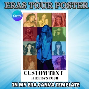 Eras Tour Merch Shirt Poster Template, Era Poster Your Photos, Teenage Era Party, Canva Editable Gift, Custom Eras Poster, Senior Era Poster