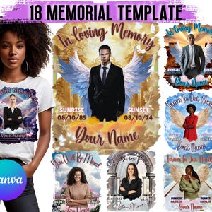 In Loving Memory Memorial Shirt Template, In Loving Memory Family Funeral Shirt RIP Templates, Heaven Background Celebration of Life Tshirt