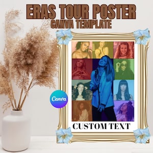 Eras Tour Merch Shirt Poster Template, Era Poster Your Photos, Teenage Era Party, Canva Editable Gift, Custom Eras Poster, Senior Era Poster