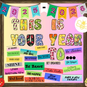 Welcome Back to School Bulletin Board Kit, This is Your Year 2025, Printable Classroom Door Decor, Beginning of The Year Printable Decor PDF