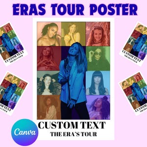 Eras Shirt Era Template Eras Tour Poster, Printable Era Poster Download ,Era Poster Your Photos, Teenage Era Party,  Editable Concert Poster