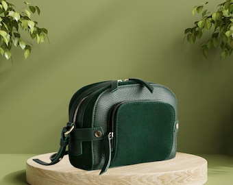 Leather Zippered Bag Pattern Template, DIY Handbag (Digital PDF)