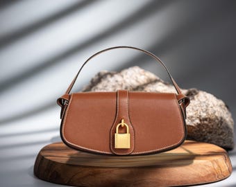 Leather Baguette Bag Pattern PDF | Minimalist Shoulder Bag Template (Digital Download)
