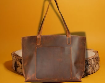 Leather Shopper Bag Pattern: Women's Tote Sewing (PDF)