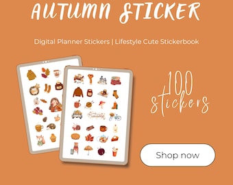 Autumn Sticker Bundle: Watercolor Fall Clipart (PNG, Printable)