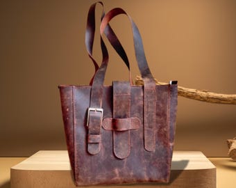 Tote Bag Sewing Pattern: DIY Leather or Fabric Handbag (Digital Download)