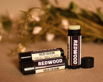 Solid COLOGNE Stick - REDWOOD - brisk woodland scent by Man Cave Soapworks